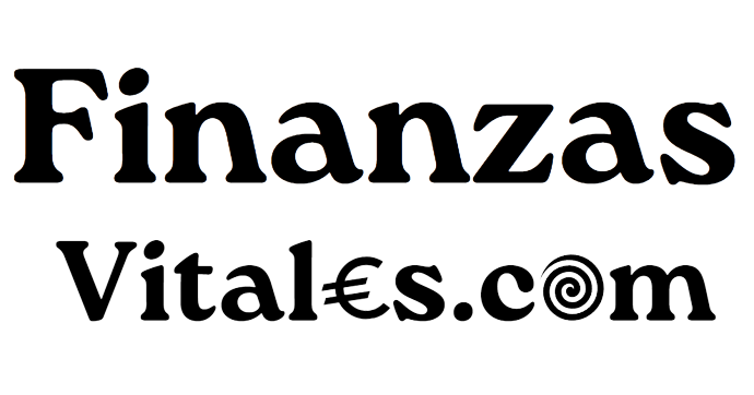 Logo de finanzas vitales con fondo transparente y letras negras.